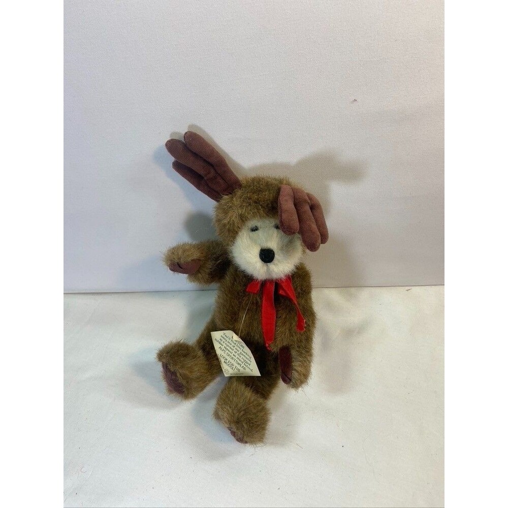 ALPS SPORTSWEAR BARTON THE MOOSE BROWN 10" PLUSH STUFFED ANIMAL WITH TAG